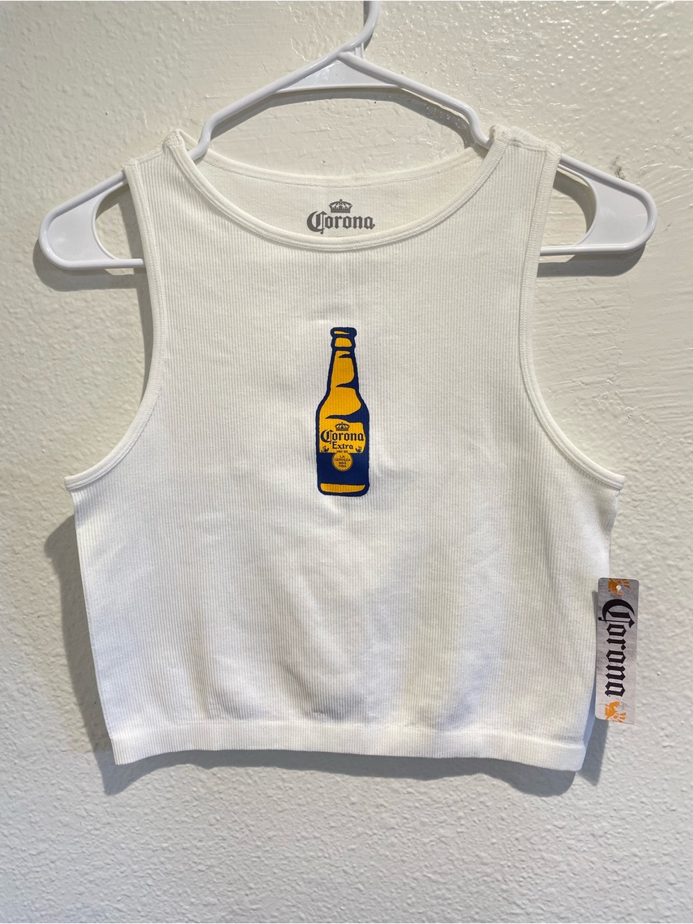 🍺 Corona Extra Seamless Ribbed Cropped Tank Top • S/M 🌊 NWT